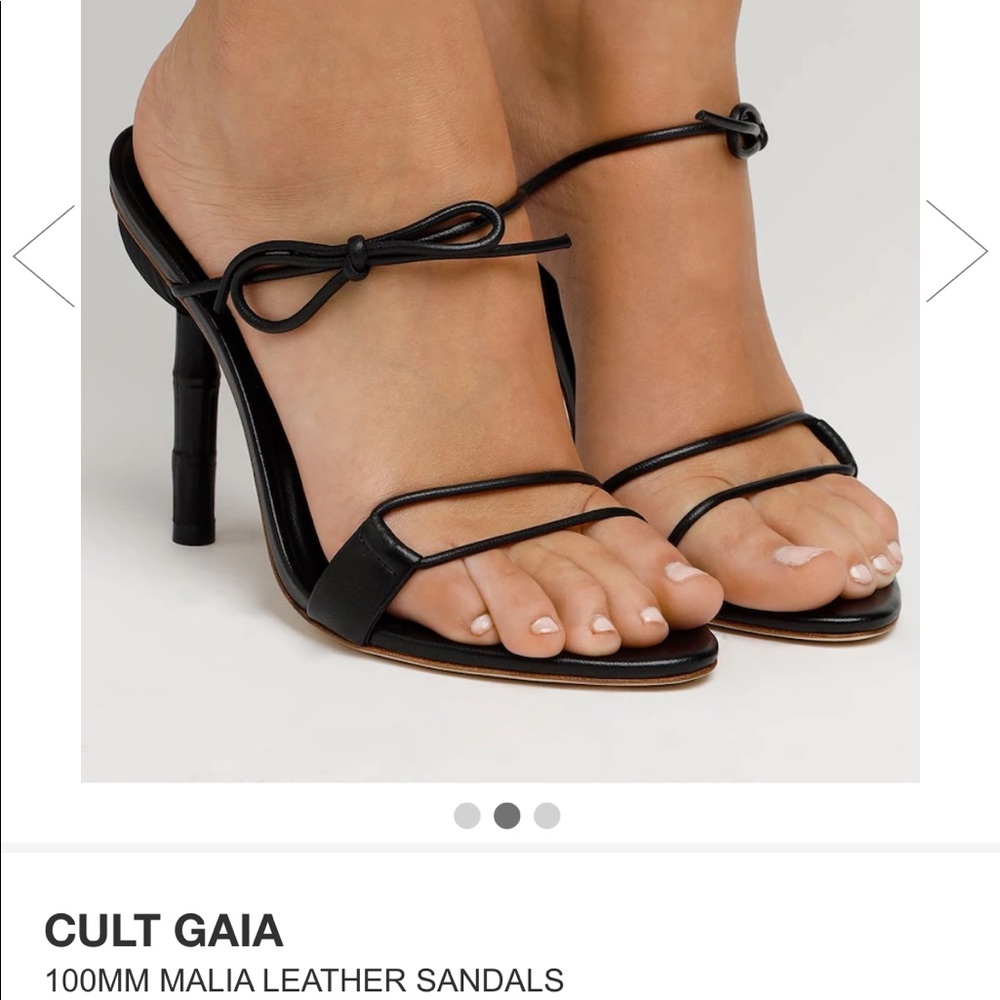 Cult Gaia Black Malia 100mm Sandals
